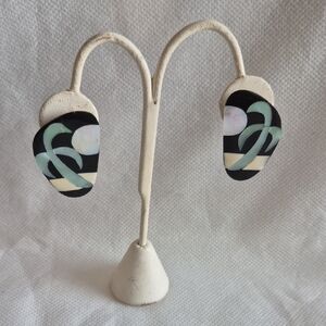 Vintage Abalone Mop Inlay Earrings